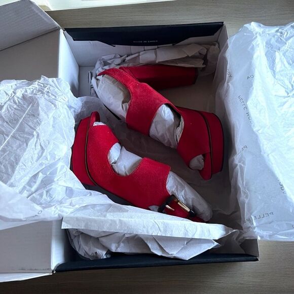 New NIB Pelle Moda Pamina Slingback Platform Sandal - Flame Red 6.5M - Picture 3 of 8